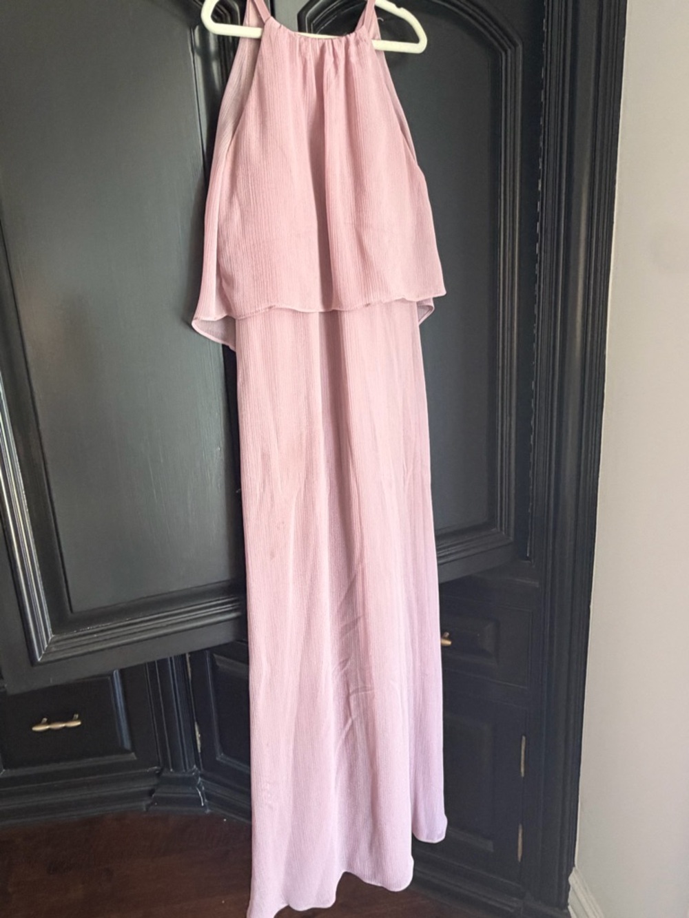 David's Bridal Dusty Pink Halter-Style Girls Formal Dress